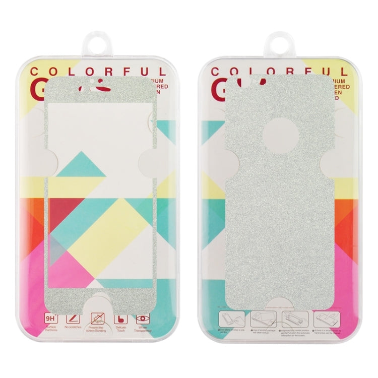 0.3mm 9H Surface Hardness Glitter Powder Front + Back Tempered Glass Film for iPhone 6 & 6s