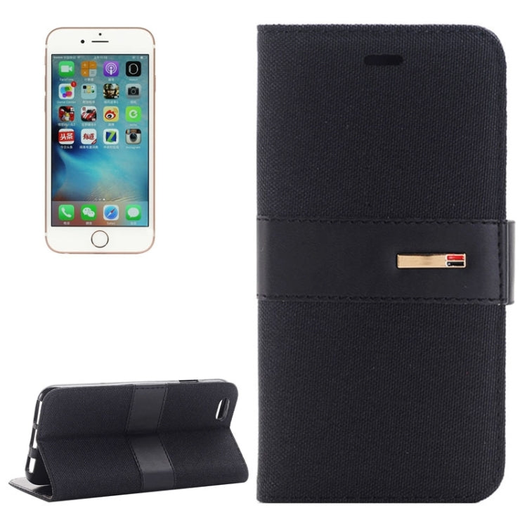 Denim Texture Horizontal Flip Leather Case with Holder & Card Slots for iPhone 6