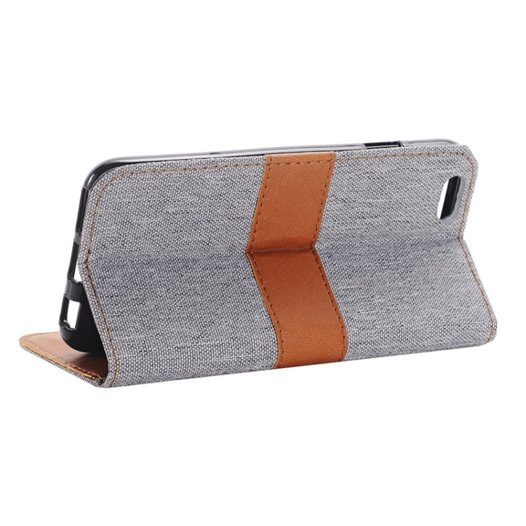 Denim Texture Horizontal Flip Leather Case with Holder & Card Slots for iPhone 6