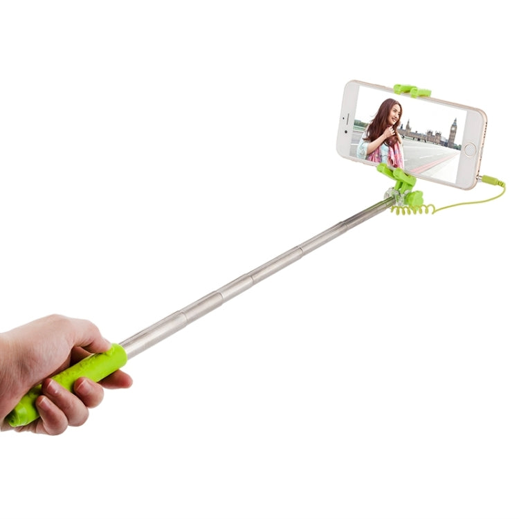 Portable Flower Pattern Wire Controlled Selfie Stick Monopod Folding Extendable Handheld Pocket Holder for iOS & Android Phone, Folded Length: 12.5cm, Max Extension Length: 70.0cm