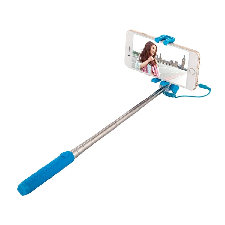 Portable Flower Pattern Wire Controlled Selfie Stick Monopod Folding Extendable Handheld Pocket Holder for iOS & Android Phone, Folded Length: 12.5cm, Max Extension Length: 70.0cm