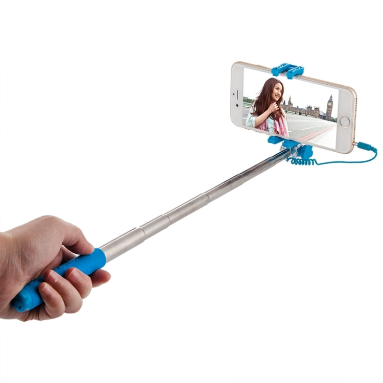 Portable Flower Pattern Wire Controlled Selfie Stick Monopod Folding Extendable Handheld Pocket Holder for iOS & Android Phone, Folded Length: 12.5cm, Max Extension Length: 70.0cm