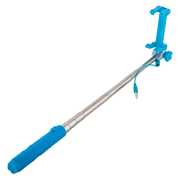 Portable Flower Pattern Wire Controlled Selfie Stick Monopod Folding Extendable Handheld Pocket Holder for iOS & Android Phone, Folded Length: 12.5cm, Max Extension Length: 70.0cm