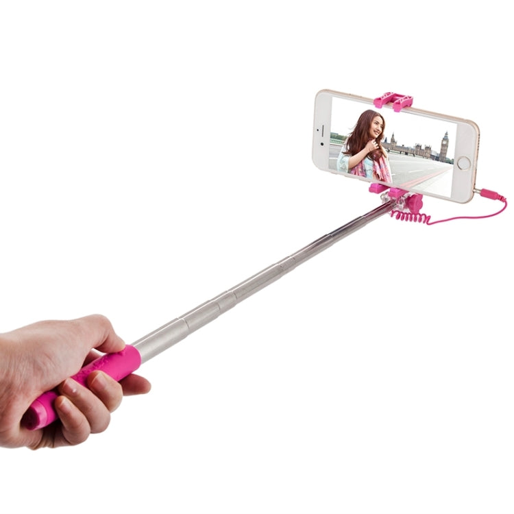 Portable Flower Pattern Wire Controlled Selfie Stick Monopod Folding Extendable Handheld Pocket Holder for iOS & Android Phone, Folded Length: 12.5cm, Max Extension Length: 70.0cm