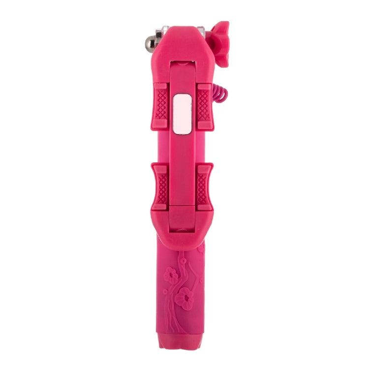 Portable Flower Pattern Wire Controlled Selfie Stick Monopod Folding Extendable Handheld Pocket Holder for iOS & Android Phone, Folded Length: 12.5cm, Max Extension Length: 70.0cm