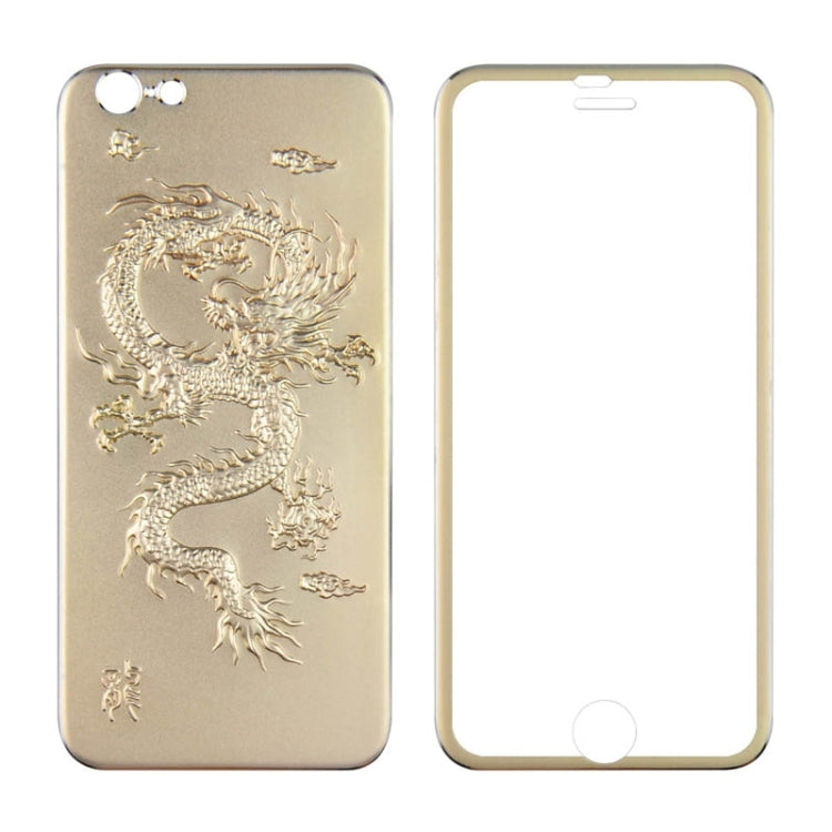 0.3mm Front + Back 3D Curved Surface Chinese Dragon Pattern Titanium Alloy Full Screen Tempered Glass Screen Protector for iPhone 6