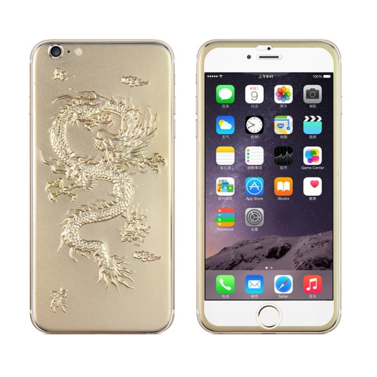 0.3mm Front + Back 3D Curved Surface Chinese Dragon Pattern Titanium Alloy Full Screen Tempered Glass Screen Protector for iPhone 6