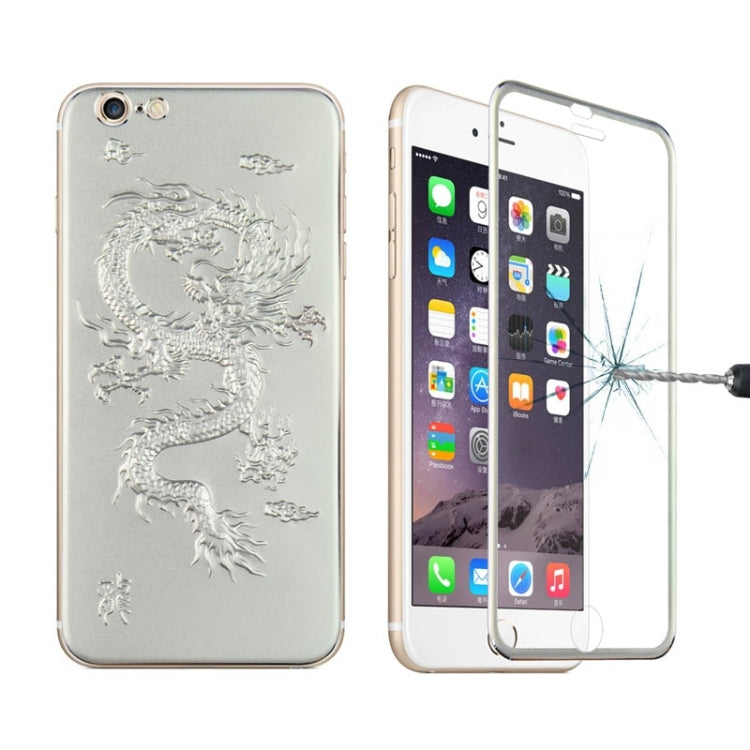 0.3mm Front + Back 3D Curved Surface Chinese Dragon Pattern Titanium Alloy Full Screen Tempered Glass Screen Protector for iPhone 6