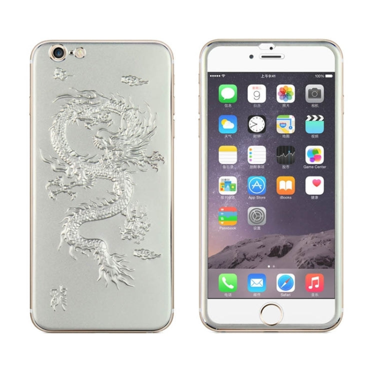 0.3mm Front + Back 3D Curved Surface Chinese Dragon Pattern Titanium Alloy Full Screen Tempered Glass Screen Protector for iPhone 6