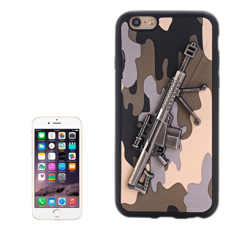 3D Gun Pattern PU Paste Skin TPU Protective Case for iPhone 6 & 6s