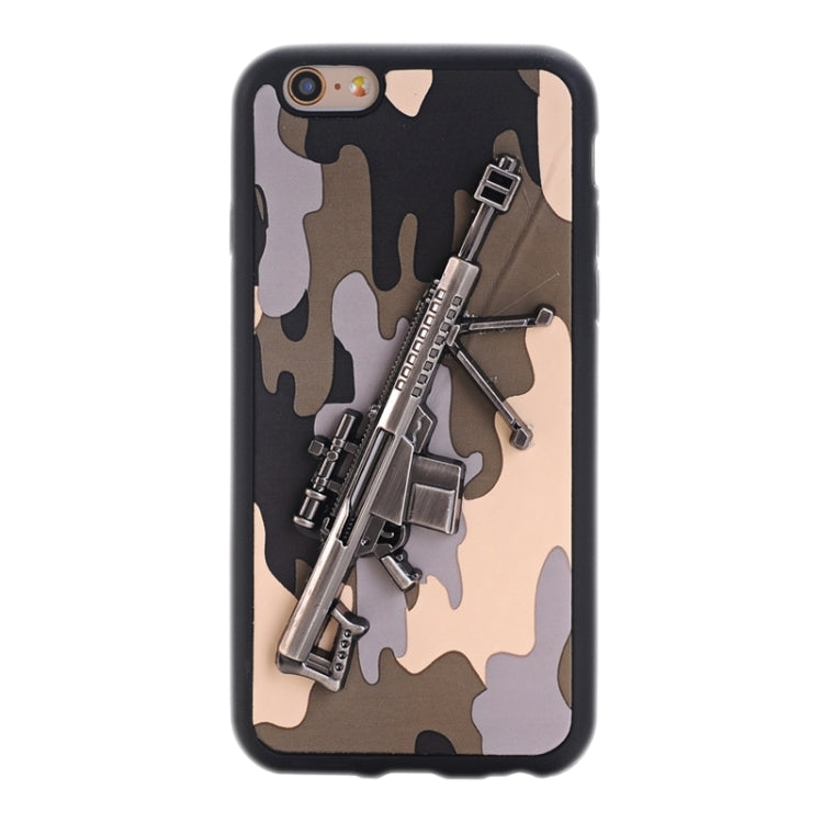3D Gun Pattern PU Paste Skin TPU Protective Case for iPhone 6 & 6s