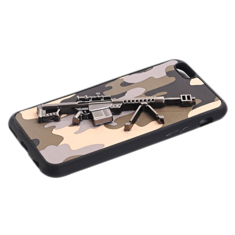 3D Gun Pattern PU Paste Skin TPU Protective Case for iPhone 6 & 6s
