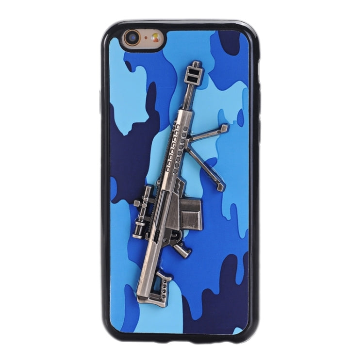 3D Gun Pattern PU Paste Skin TPU Protective Case for iPhone 6 & 6s