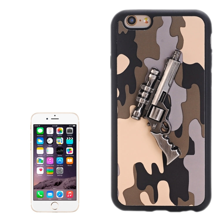 3D Pistol Pattern PU Paste Skin TPU Protective Case for iPhone 6 & 6s