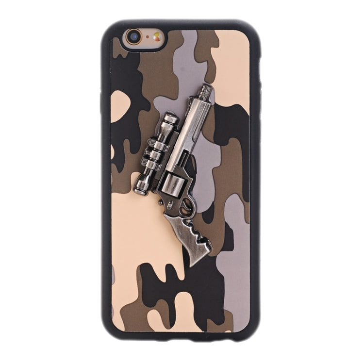 3D Pistol Pattern PU Paste Skin TPU Protective Case for iPhone 6 & 6s