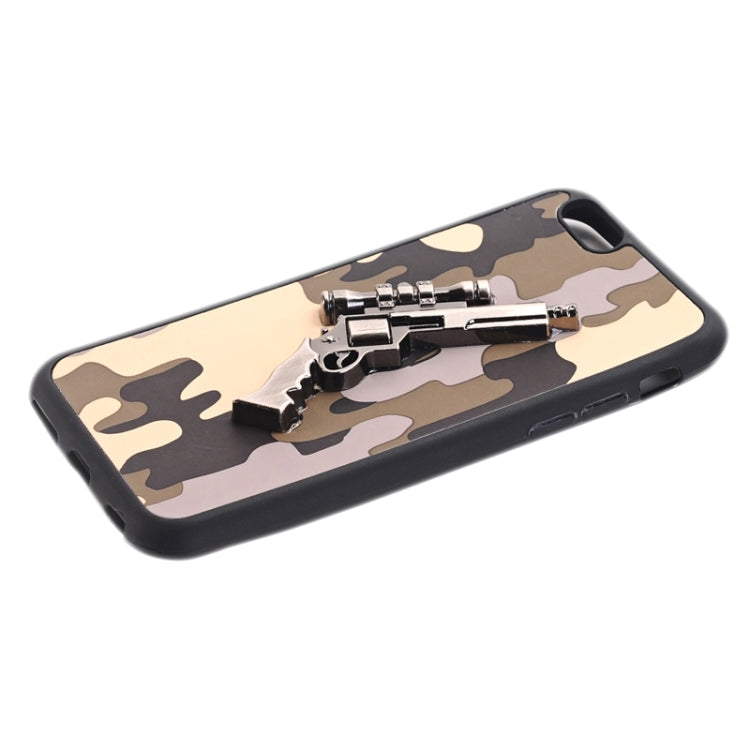 3D Pistol Pattern PU Paste Skin TPU Protective Case for iPhone 6 & 6s