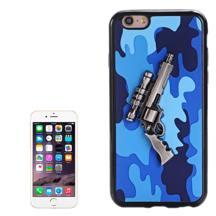 3D Pistol Pattern PU Paste Skin TPU Protective Case for iPhone 6 & 6s