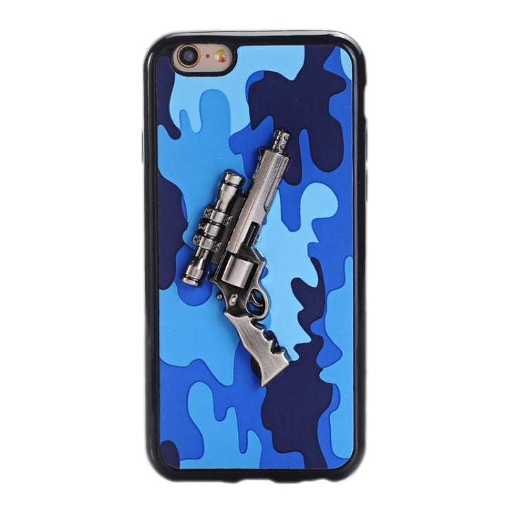 3D Pistol Pattern PU Paste Skin TPU Protective Case for iPhone 6 & 6s
