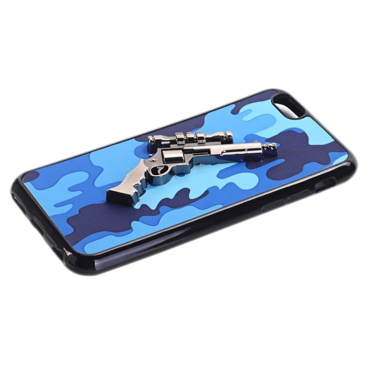 3D Pistol Pattern PU Paste Skin TPU Protective Case for iPhone 6 & 6s