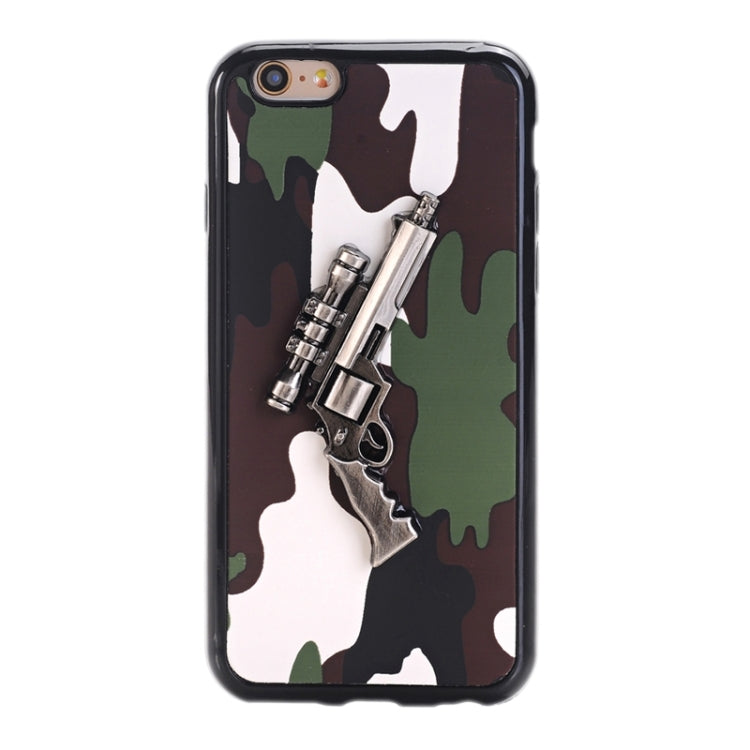 3D Pistol Pattern PU Paste Skin TPU Protective Case for iPhone 6 & 6s