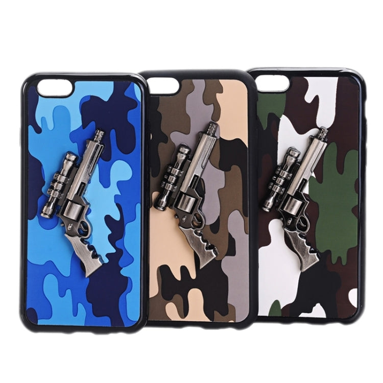3D Pistol Pattern PU Paste Skin TPU Protective Case for iPhone 6 & 6s