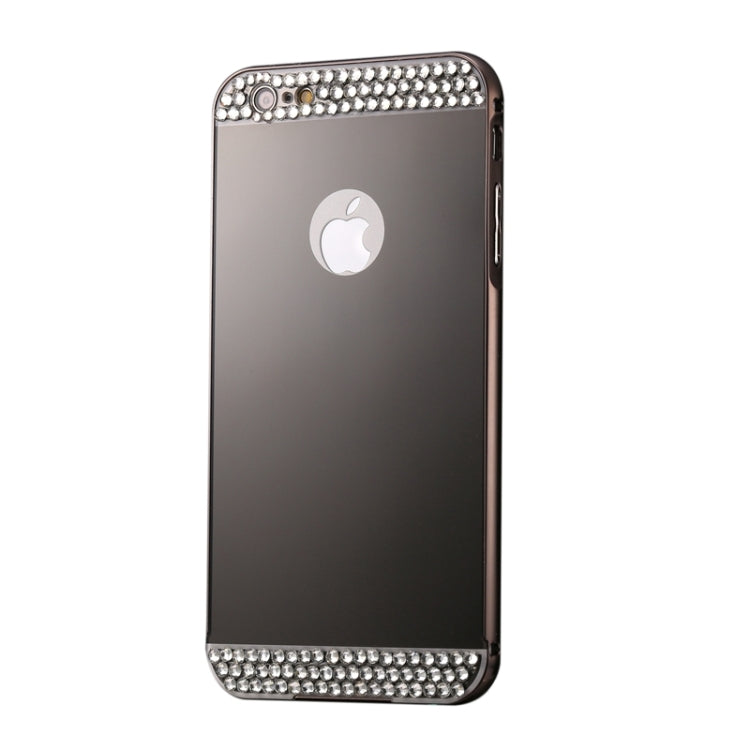 Diamond Encrusted Push-pull Style Metal Plating Bumper Frame + Acrylic Back Cover Combination Case for iPhone 6 & 6s