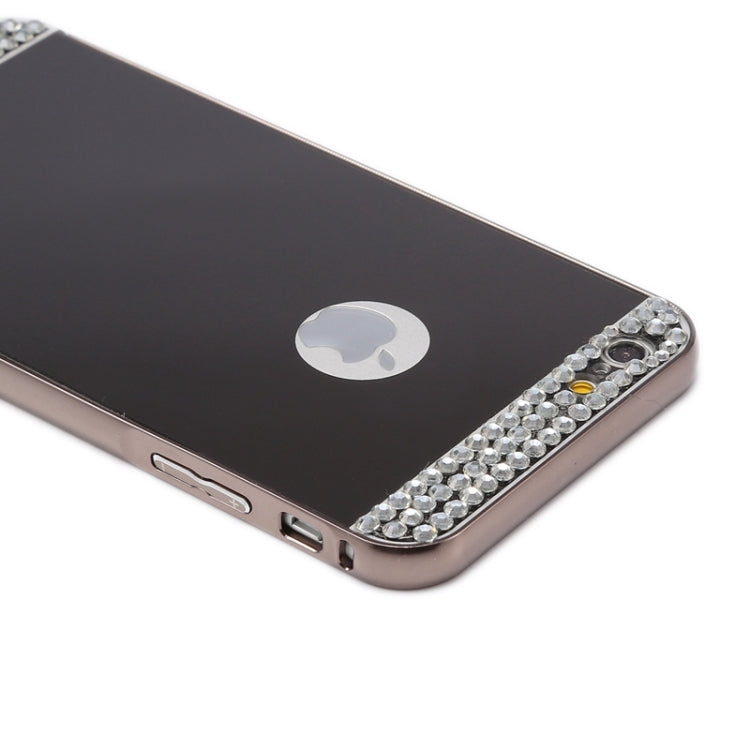 Diamond Encrusted Push-pull Style Metal Plating Bumper Frame + Acrylic Back Cover Combination Case for iPhone 6 & 6s