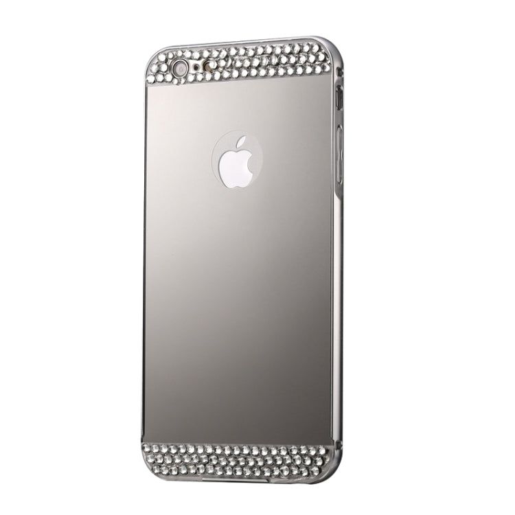 Diamond Encrusted Push-pull Style Metal Plating Bumper Frame + Acrylic Back Cover Combination Case for iPhone 6 & 6s