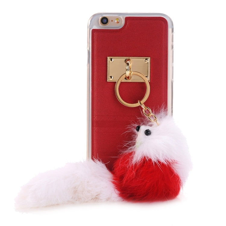 PU Paste Skin TPU Protective Case with Fox Pendant for iPhone 6 & 6s