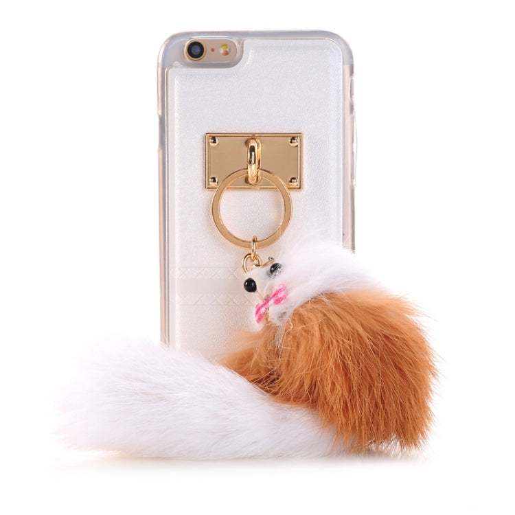 PU Paste Skin TPU Protective Case with Fox Pendant for iPhone 6 & 6s