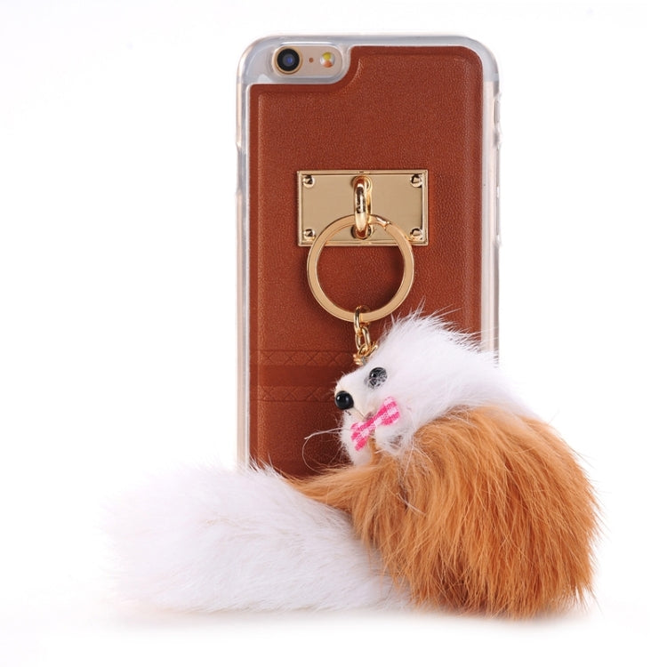 PU Paste Skin TPU Protective Case with Fox Pendant for iPhone 6 & 6s