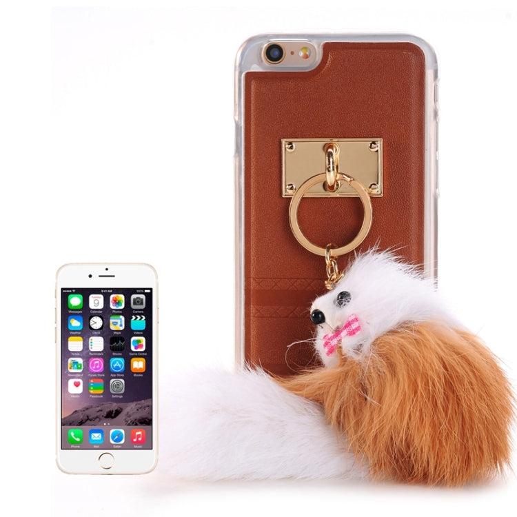 PU Paste Skin TPU Protective Case with Fox Pendant for iPhone 6 & 6s