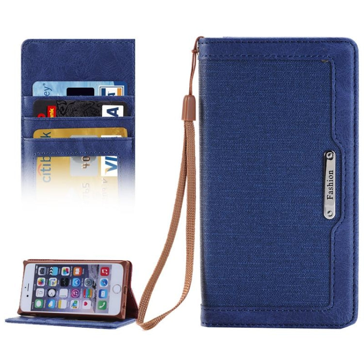 Denim Texture Magnetic Horizontal Flip Leather Case with Holder & Card Slots & Wallet & Lanyard for iPhone 6 & 6s