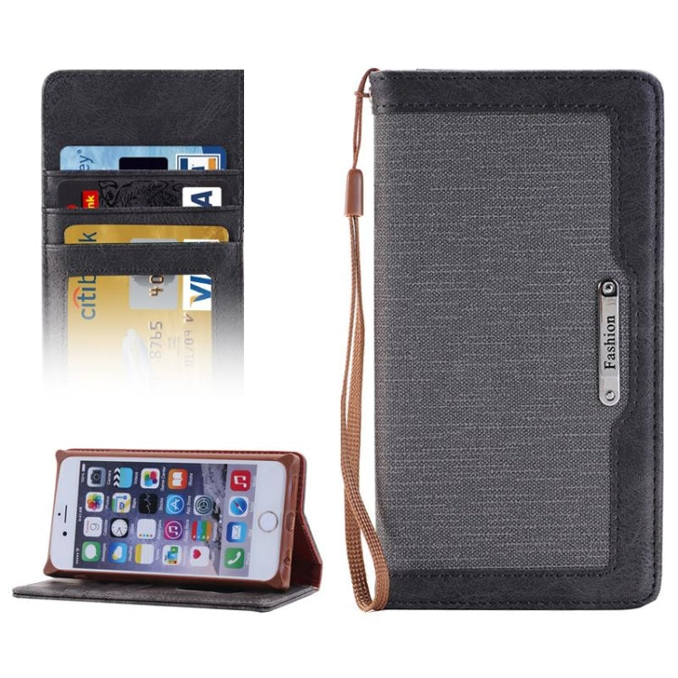 Denim Texture Magnetic Horizontal Flip Leather Case with Holder & Card Slots & Wallet & Lanyard for iPhone 6 & 6s