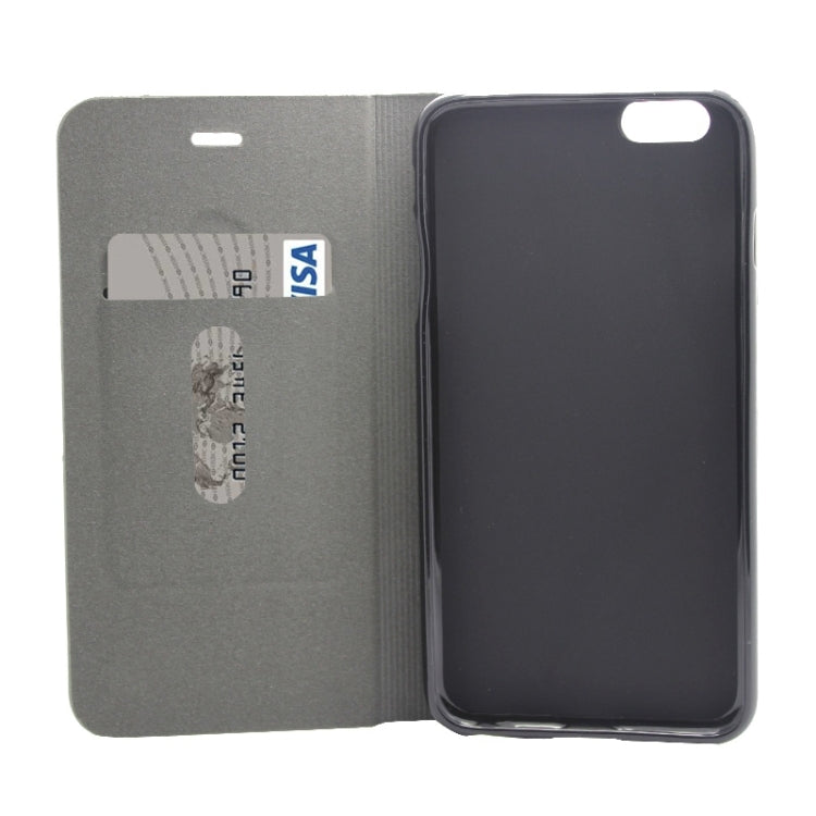 Horizontal Flip Canvas Leather Case with Card Slot & Holder for iPhone 6
