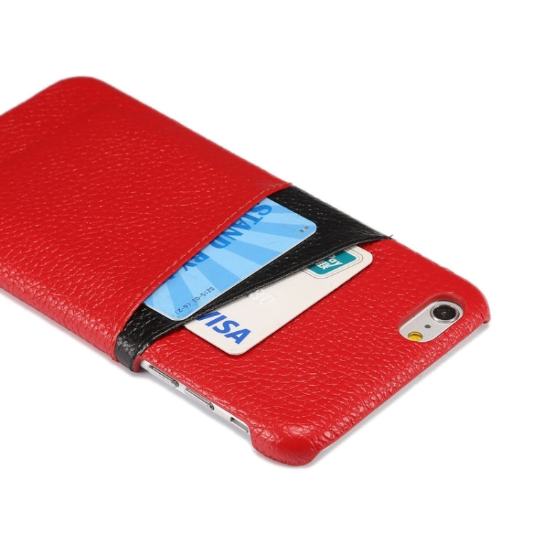 Colorful Matching Genuine Cowhide Leather Case with Card Slots for iPhone 6 & 6s
