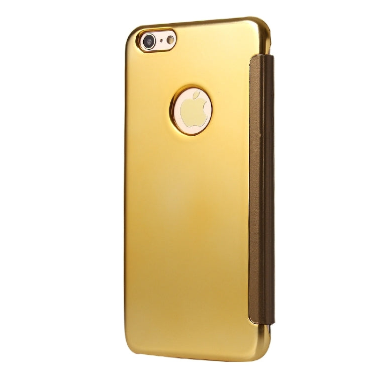 Electroplating Mirror Horizontal Flip PC + Leather Protective Case for iPhone 6 & 6s