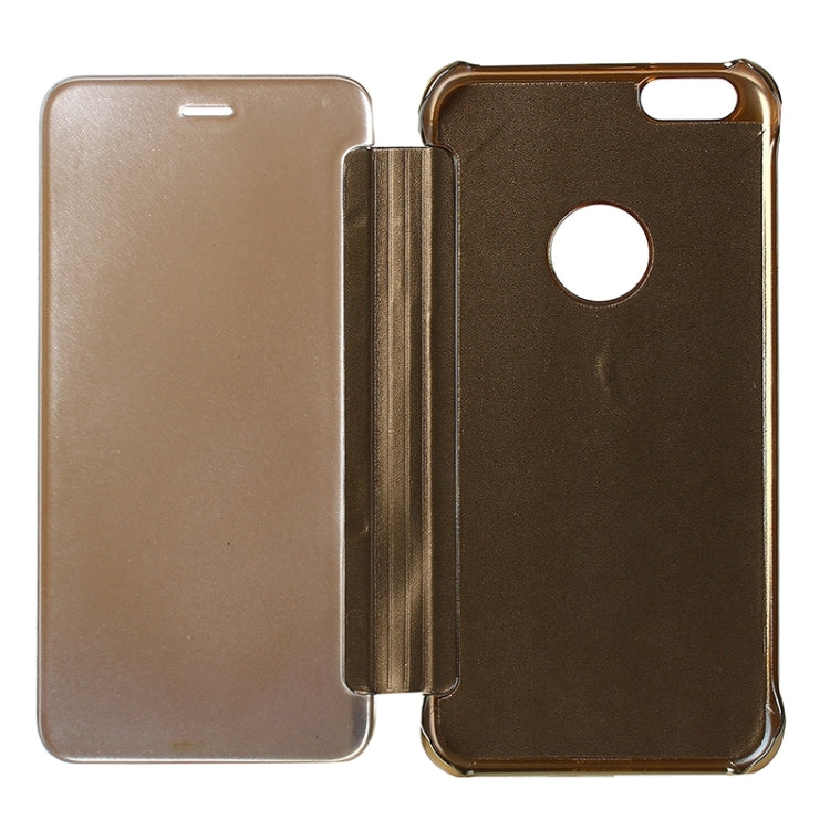 Electroplating Mirror Horizontal Flip PC + Leather Protective Case for iPhone 6 & 6s