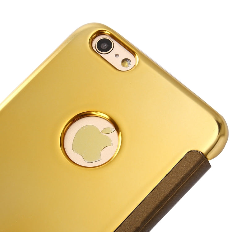 Electroplating Mirror Horizontal Flip PC + Leather Protective Case for iPhone 6 & 6s