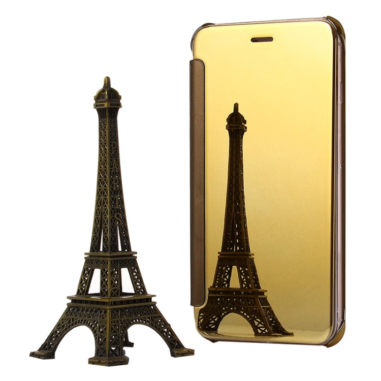 Electroplating Mirror Horizontal Flip PC + Leather Protective Case for iPhone 6 & 6s