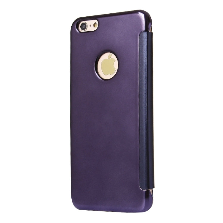Electroplating Mirror Horizontal Flip PC + Leather Protective Case for iPhone 6 & 6s