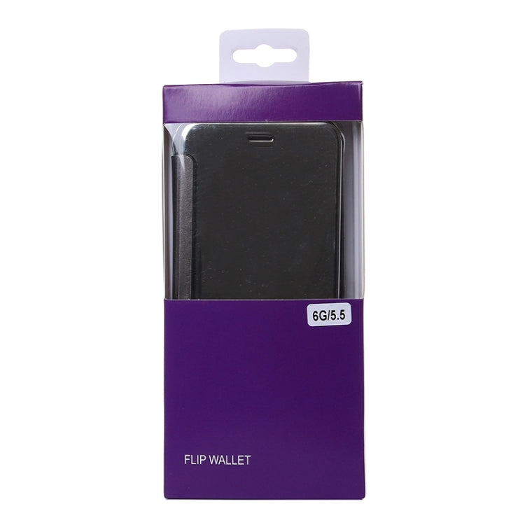 Electroplating Mirror Horizontal Flip PC + Leather Protective Case for iPhone 6 & 6s