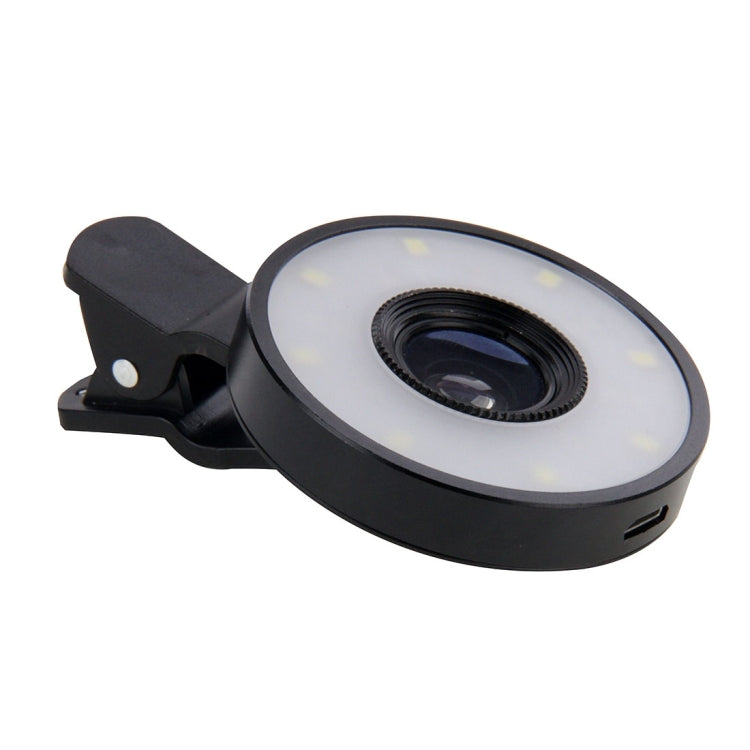 3 in 1 Universal Multifunction LED Ring Flash + Marco Lens + 0.65X Wide Lens with Clip