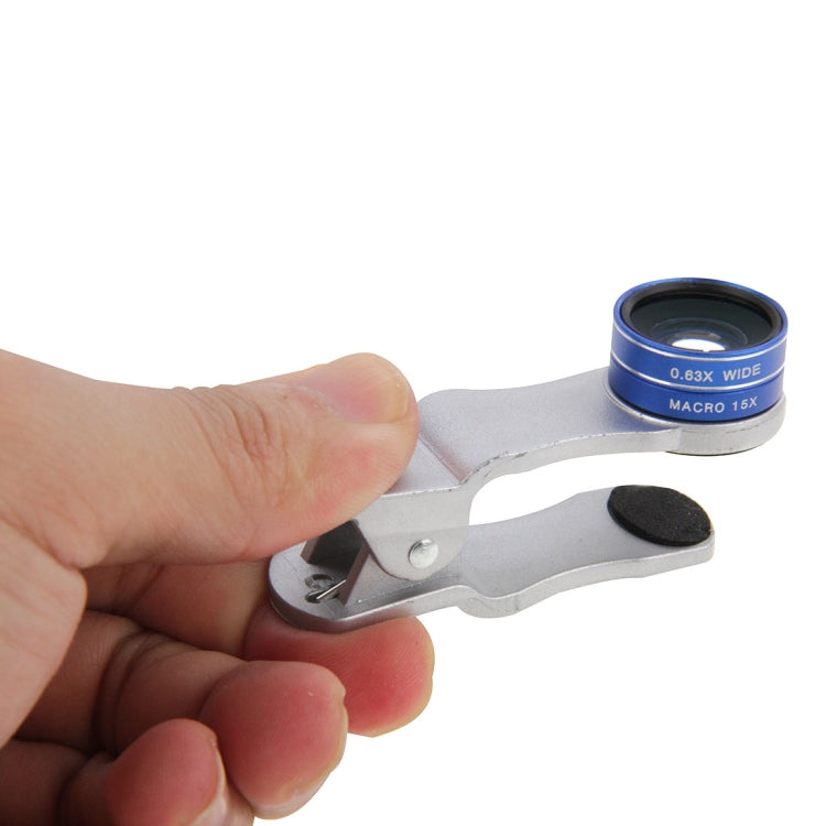 2 in 1 Universal 15X Marco Lens + 0.63X Wide Lens with Clip, For iPhone, Samsung, Sony, Lenovo, HTC, Huawei and other Smartphones