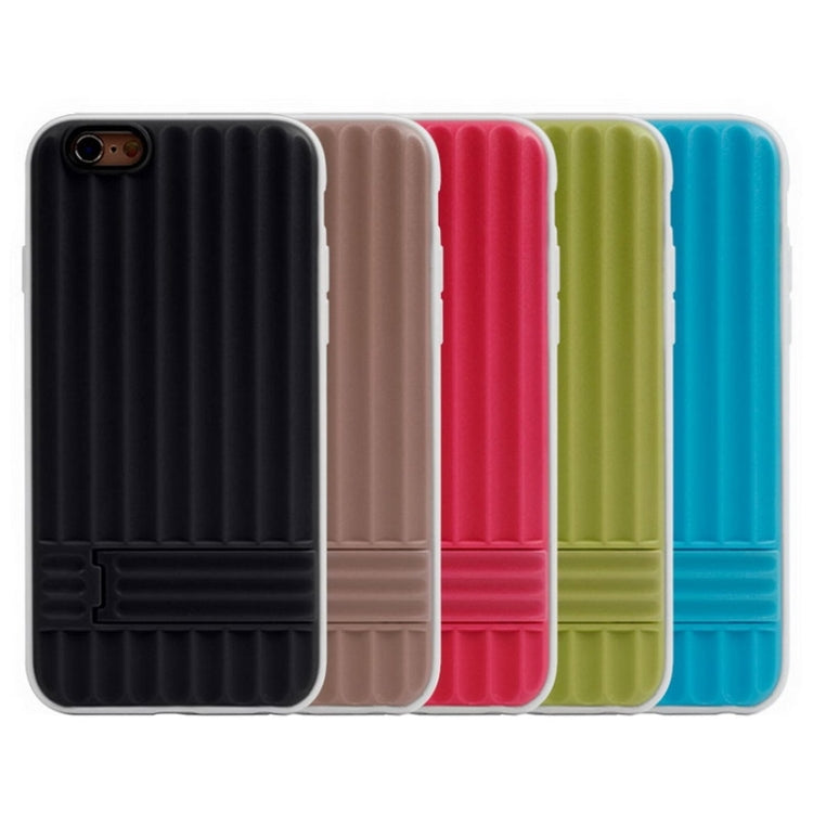 Vertical Texture TPU Frame Plastic Protective Case for iPhone 6 & 6S