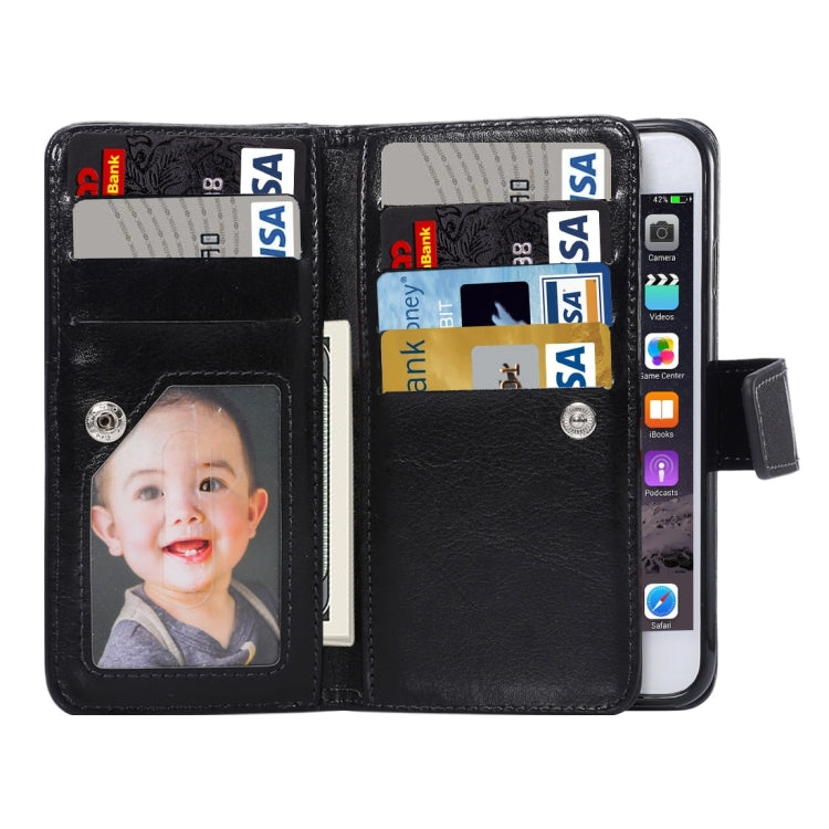 Two in One Separable Crazy Horse Texture Horizontal Flip Leather Wallet Case with 7 Card Slots & Lanyard for iPhone 6 & 6s
