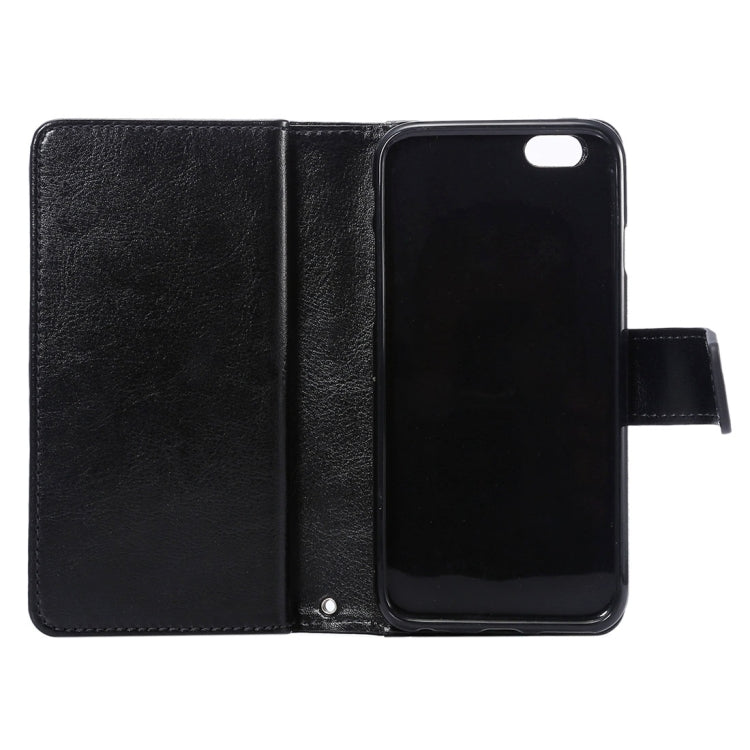 Two in One Separable Crazy Horse Texture Horizontal Flip Leather Wallet Case with 7 Card Slots & Lanyard for iPhone 6 & 6s