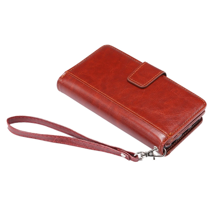 Two in One Separable Crazy Horse Texture Horizontal Flip Leather Wallet Case with 7 Card Slots & Lanyard for iPhone 6 & 6s