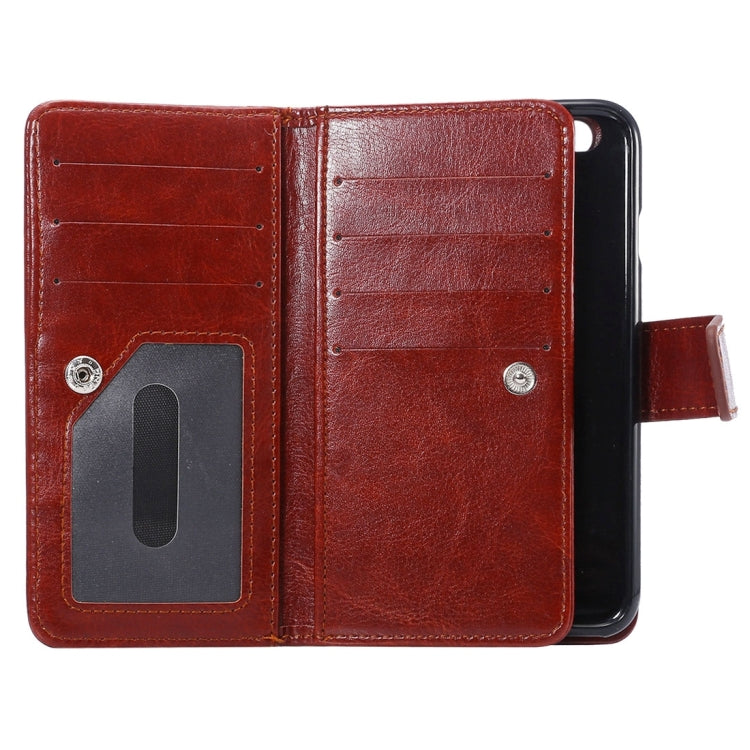 Two in One Separable Crazy Horse Texture Horizontal Flip Leather Wallet Case with 7 Card Slots & Lanyard for iPhone 6 & 6s