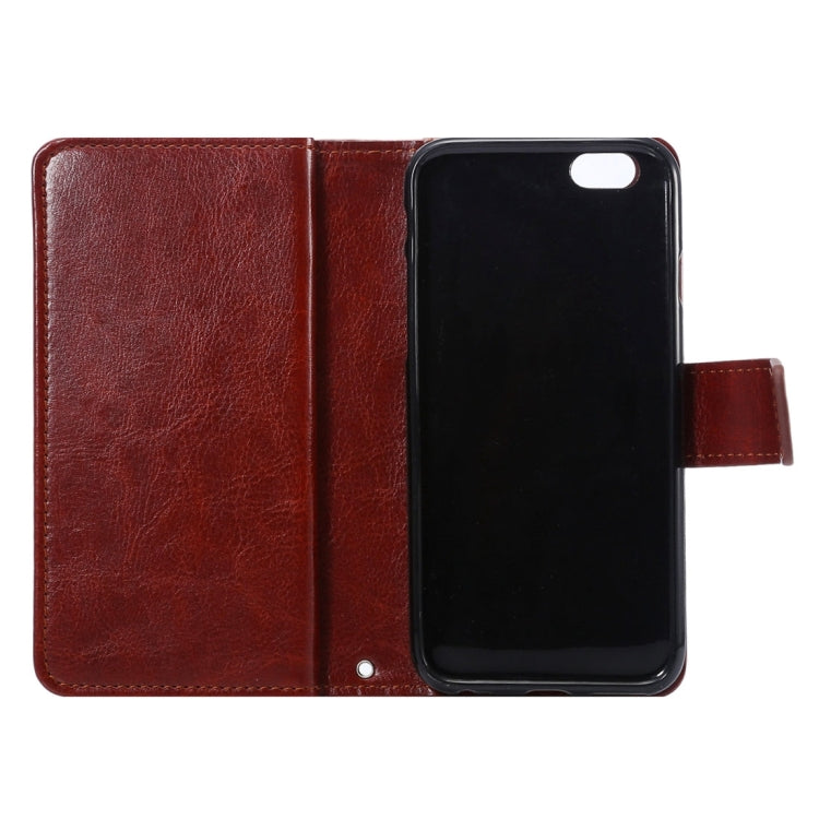 Two in One Separable Crazy Horse Texture Horizontal Flip Leather Wallet Case with 7 Card Slots & Lanyard for iPhone 6 & 6s
